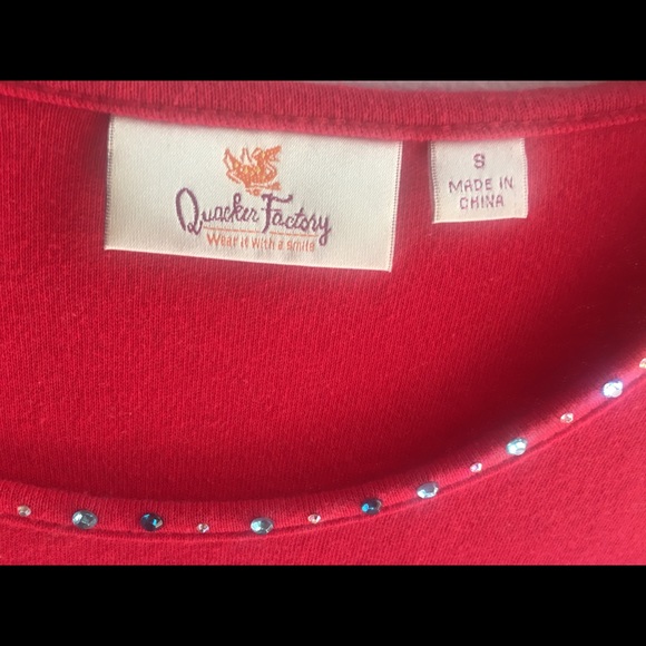 🎄Quacker Factory Red CHRISTMAS Dove (Small)Top🎄 - Picture 3 of 8